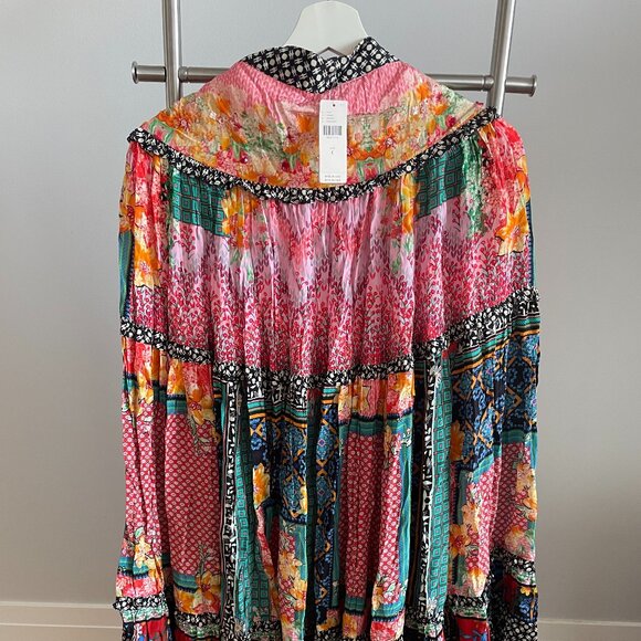 Anthropologie Celina Tiered Maxi Skirt Floral Patchwork Bhanuni Jyoti sz 0 - Picture 3 of 5